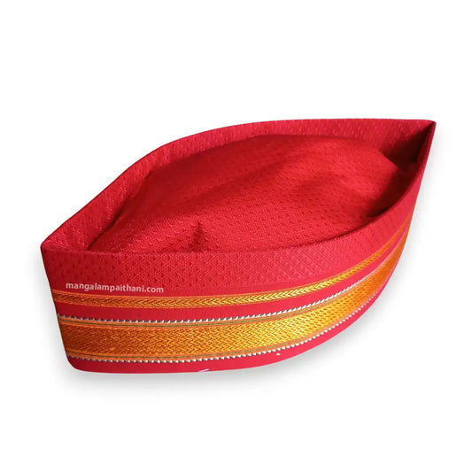 maharashtrian traditional topi for festival, khan topi, mangalam paithani topi collection
