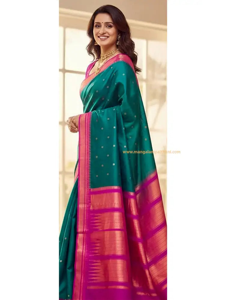Woman wearing a green saree