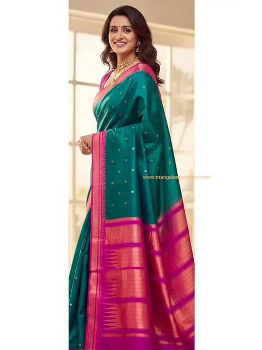 Woman wearing a green saree