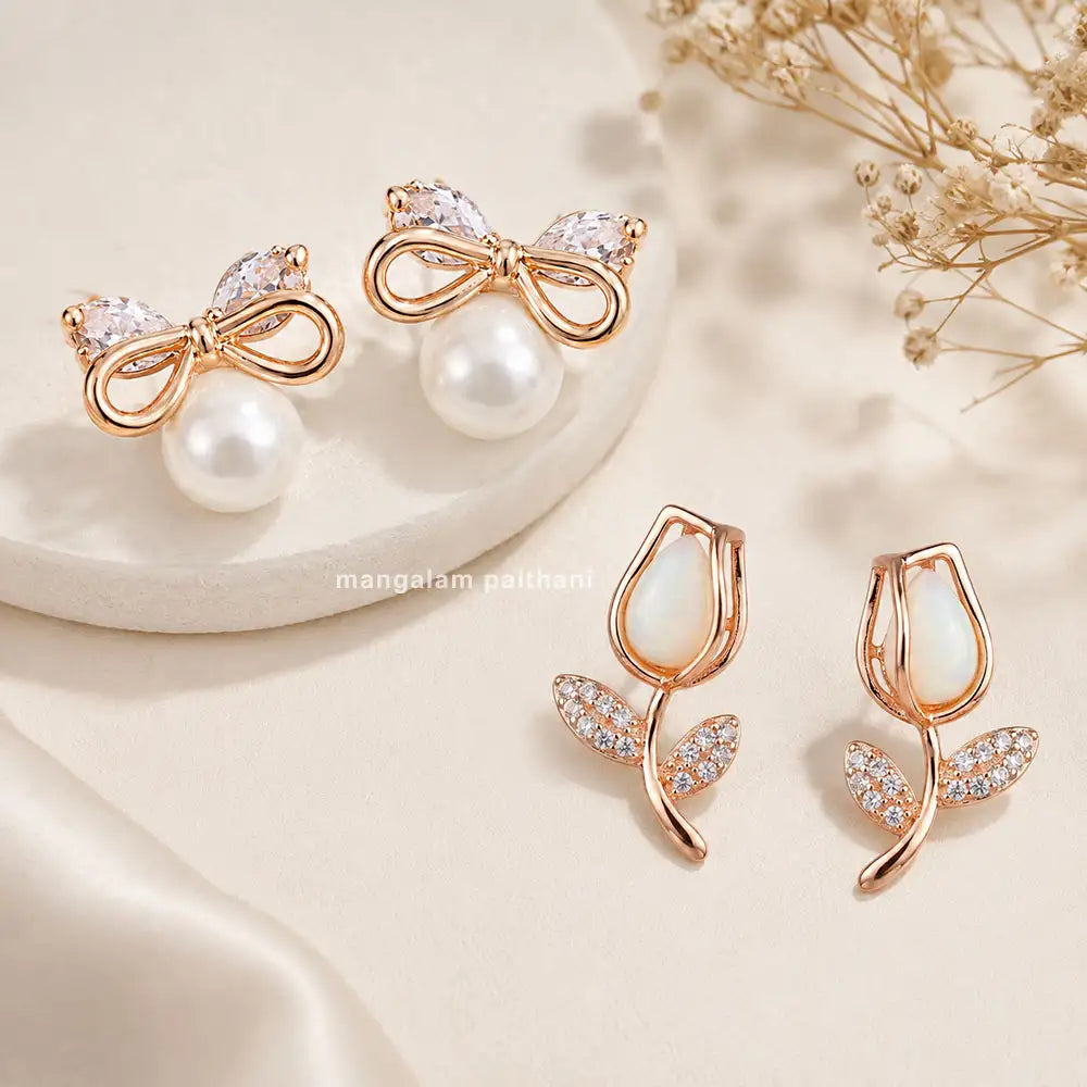 floral earrings combo set
