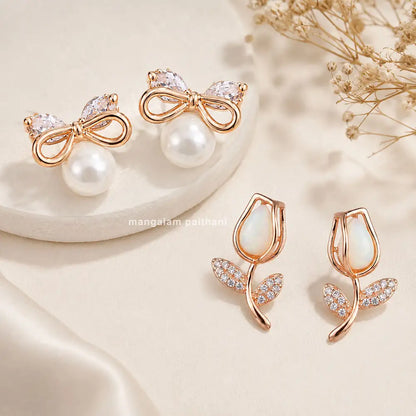 floral earrings combo set