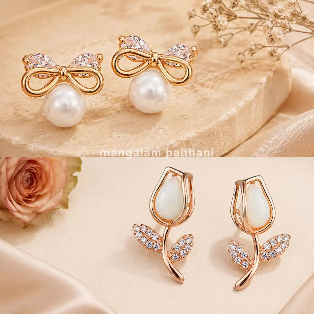 pearl stud earrings for women