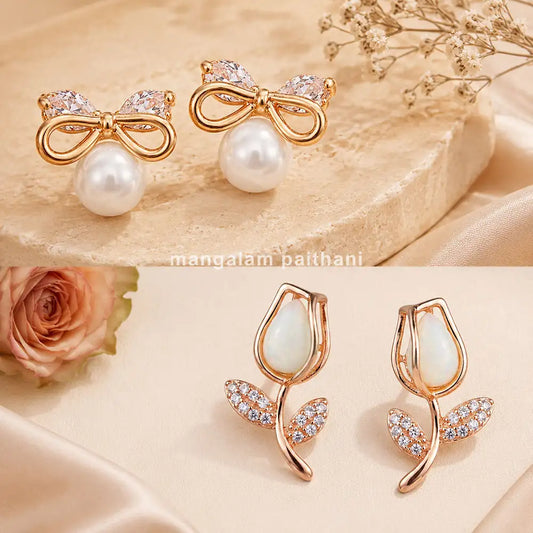 pearl stud earrings for women
