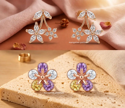 floral stud earrings