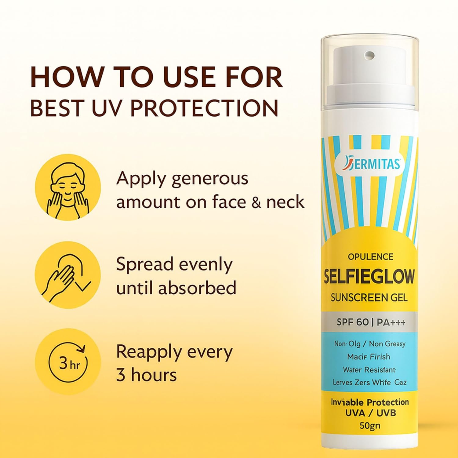 sunscreen gel selieglow spf60