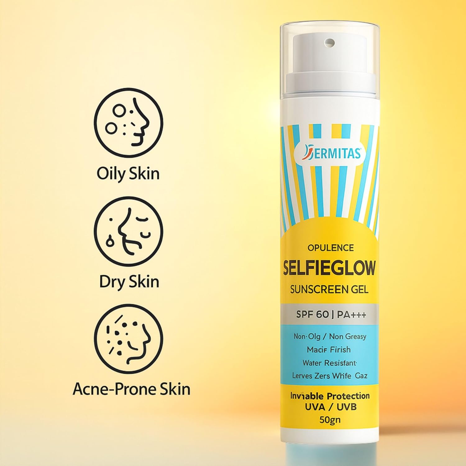 selfieglow sunscreen gel spf 60 +