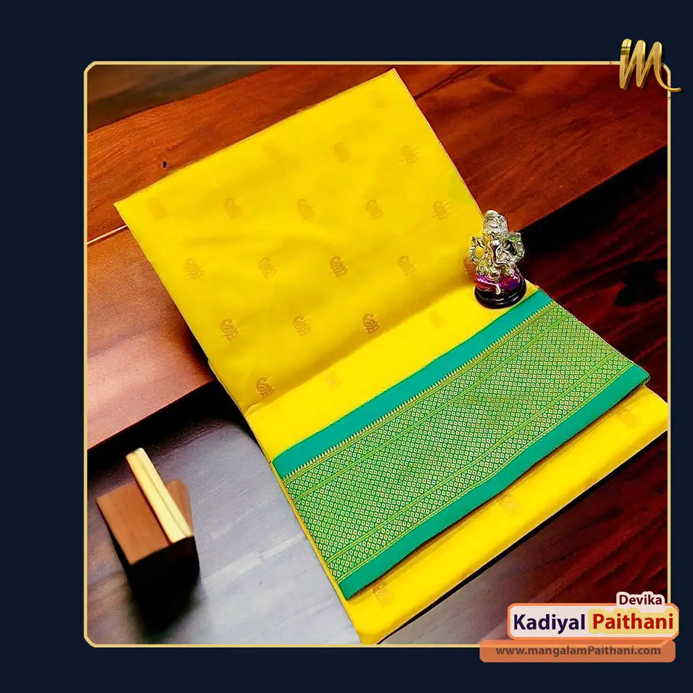 yellow mangalam paithani yevla saree