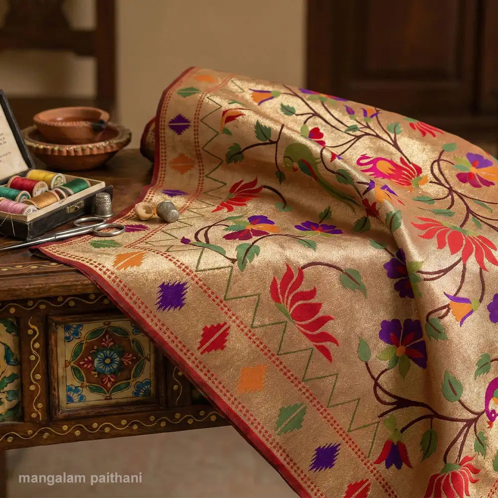 mangalam paithani fabric allover