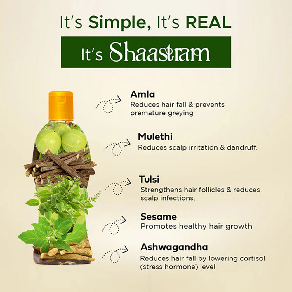 Shaastram - Amla Mulethi, Coconut Shikakai & Lavender Argan Hair Oil (180 ml) - Pack Of 3