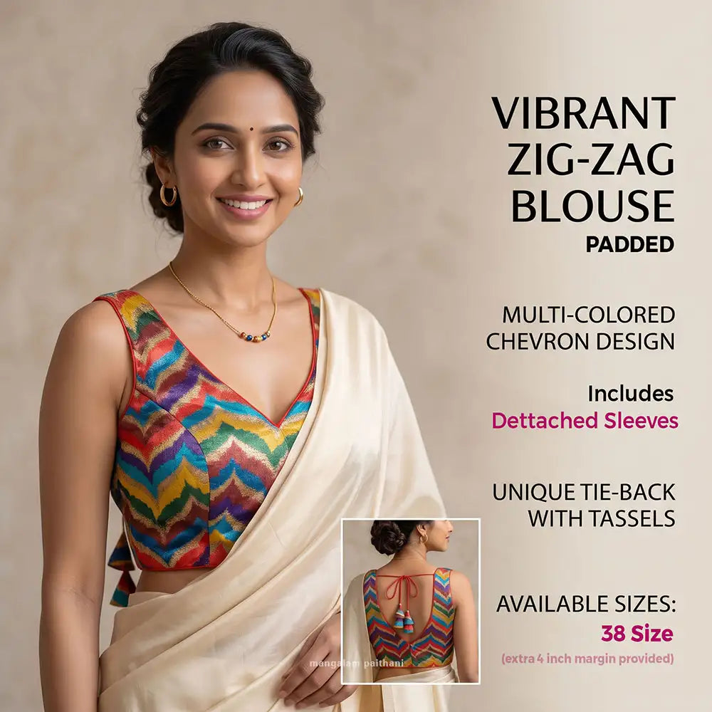 multicolor designer blouse