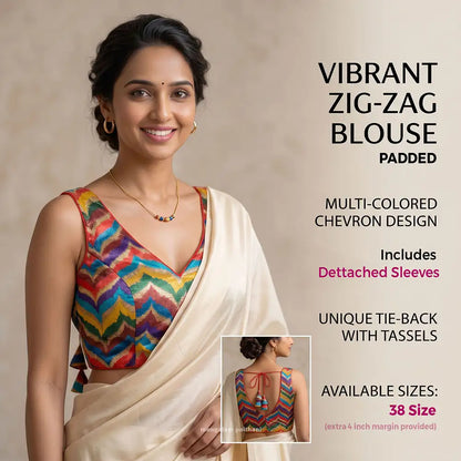 multicolor designer blouse