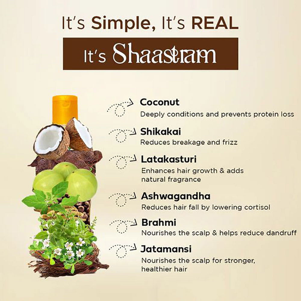 Shaastram - Amla Mulethi, Coconut Shikakai & Lavender Argan Hair Oil (180 ml) - Pack Of 3