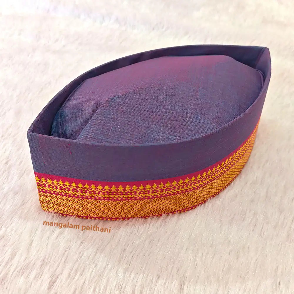 blue cotton gandhi topi for men