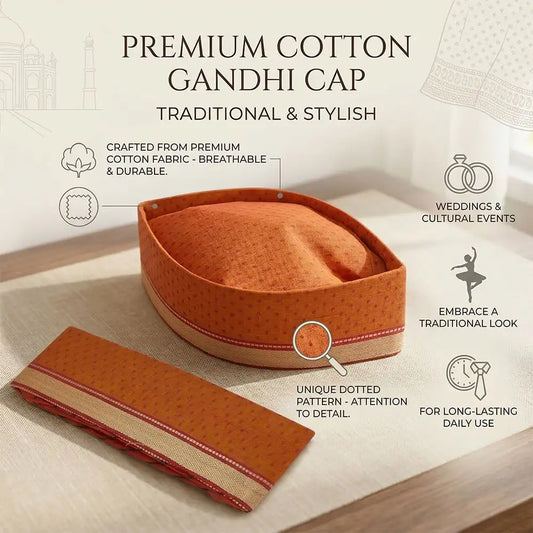 traditional nehru cap orange color