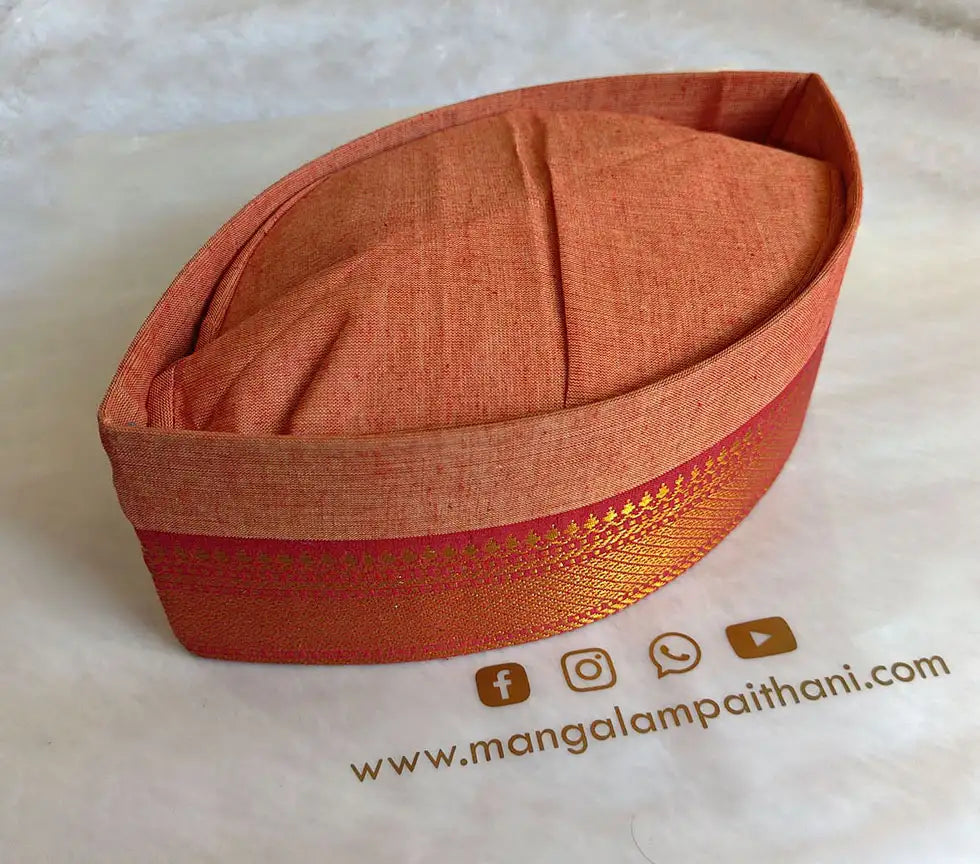 pink cotton gandhi topi for men
