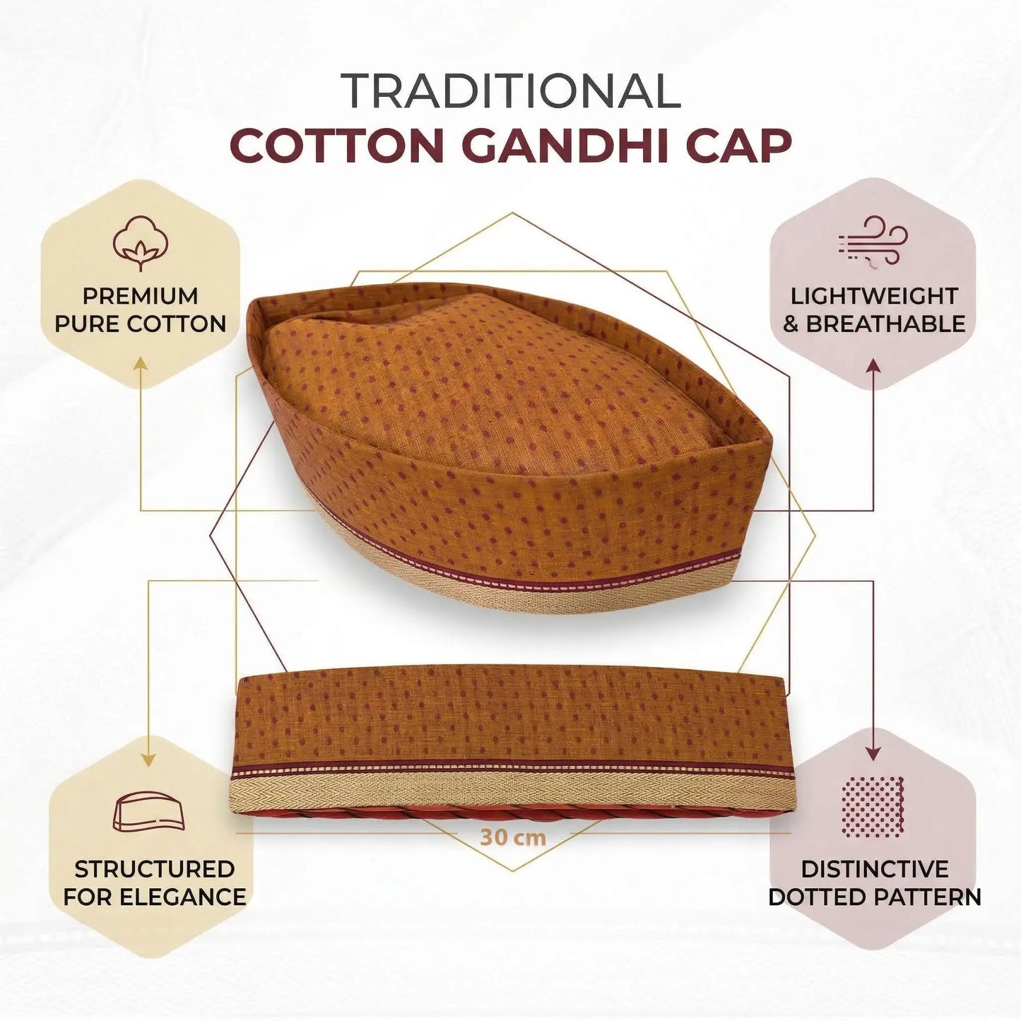 Traditional cotton Gandhi cap