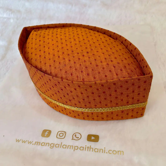 orange cotton gandhi topi