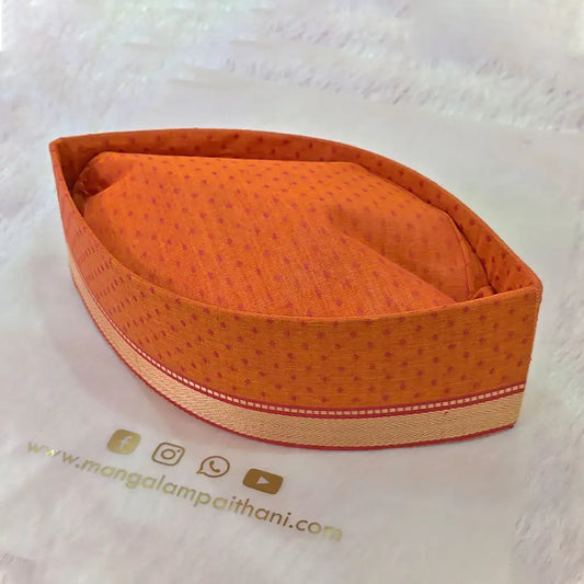 orange cotton gandhi topi for men