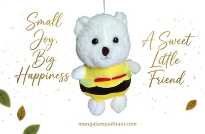 Soft Cuddly Bee Bear Burger Stuffed Toy for Kids Gift