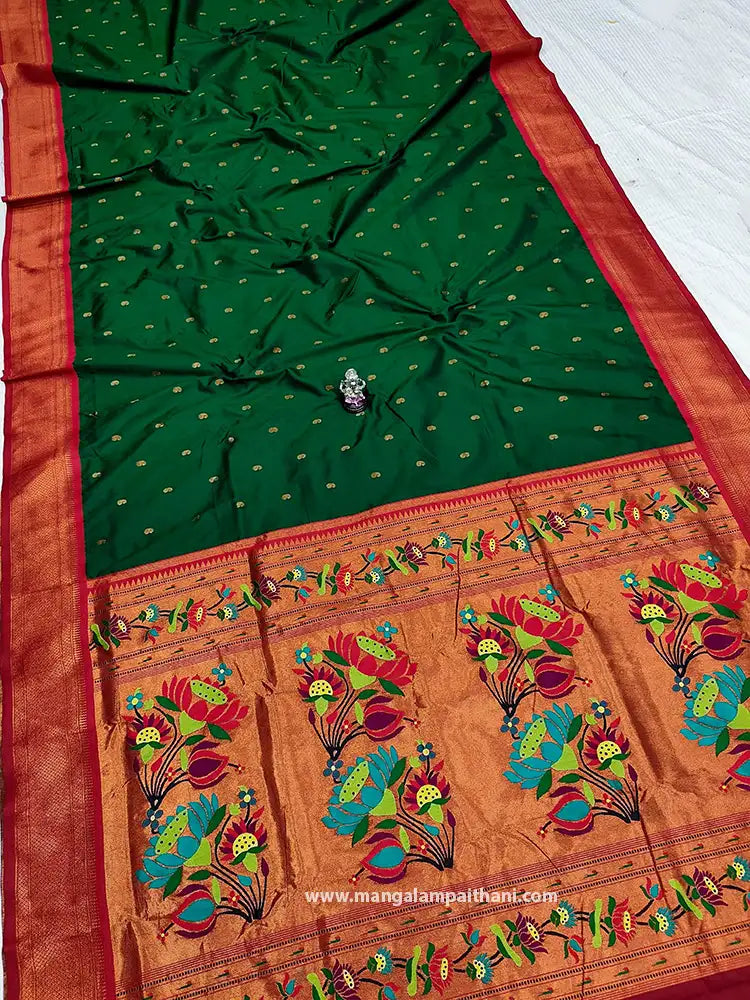 green paithani saree for womens wear