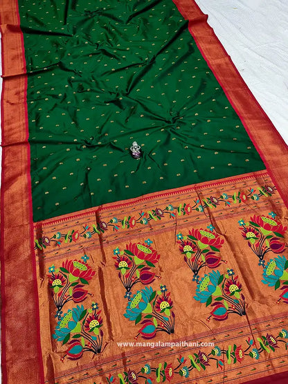 green paithani saree for womens wear