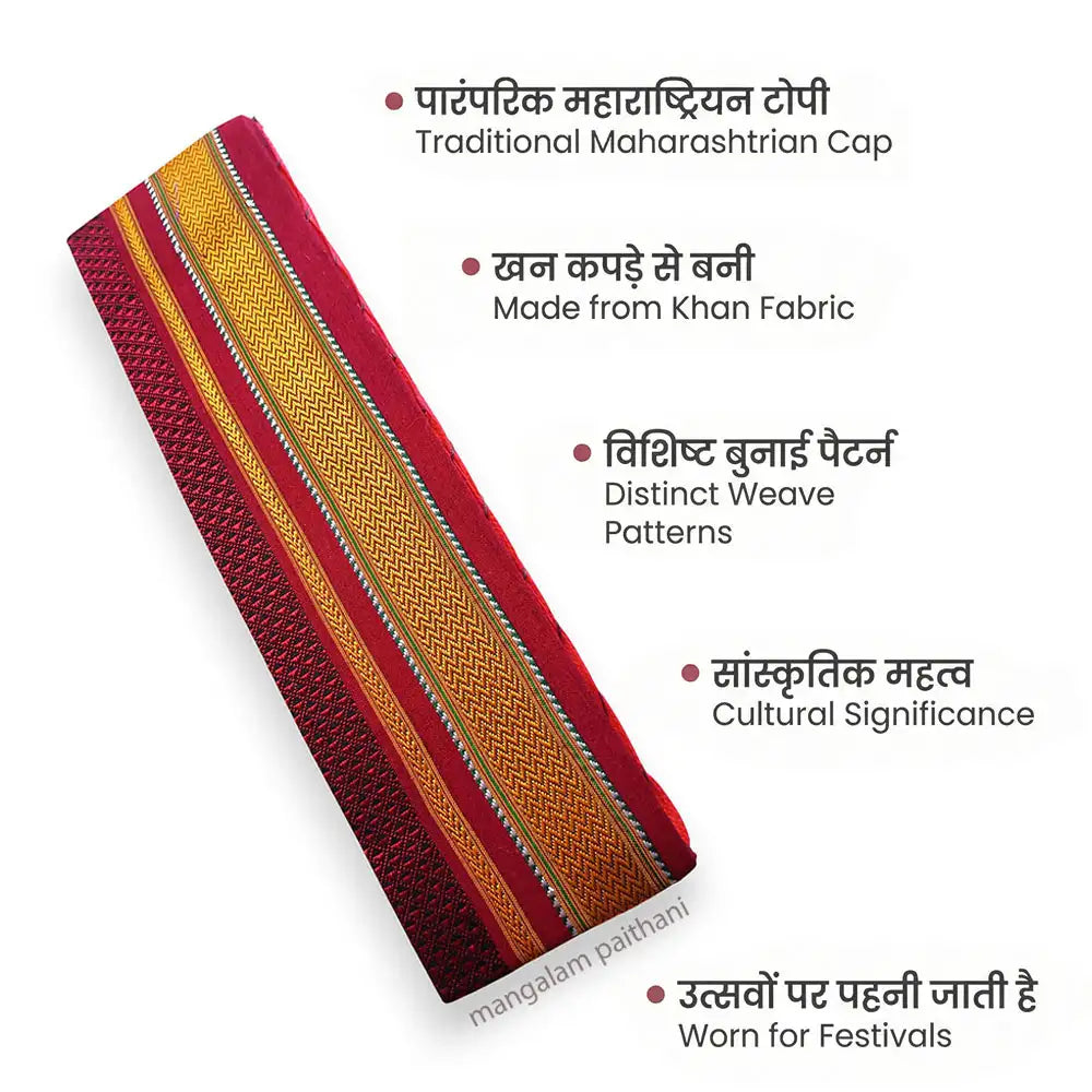 khan topi for festival, gandhi topi for festival, mangalam paithani