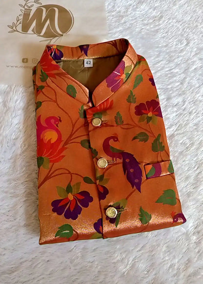 paithani jacket for mens mangalam paithani jackets