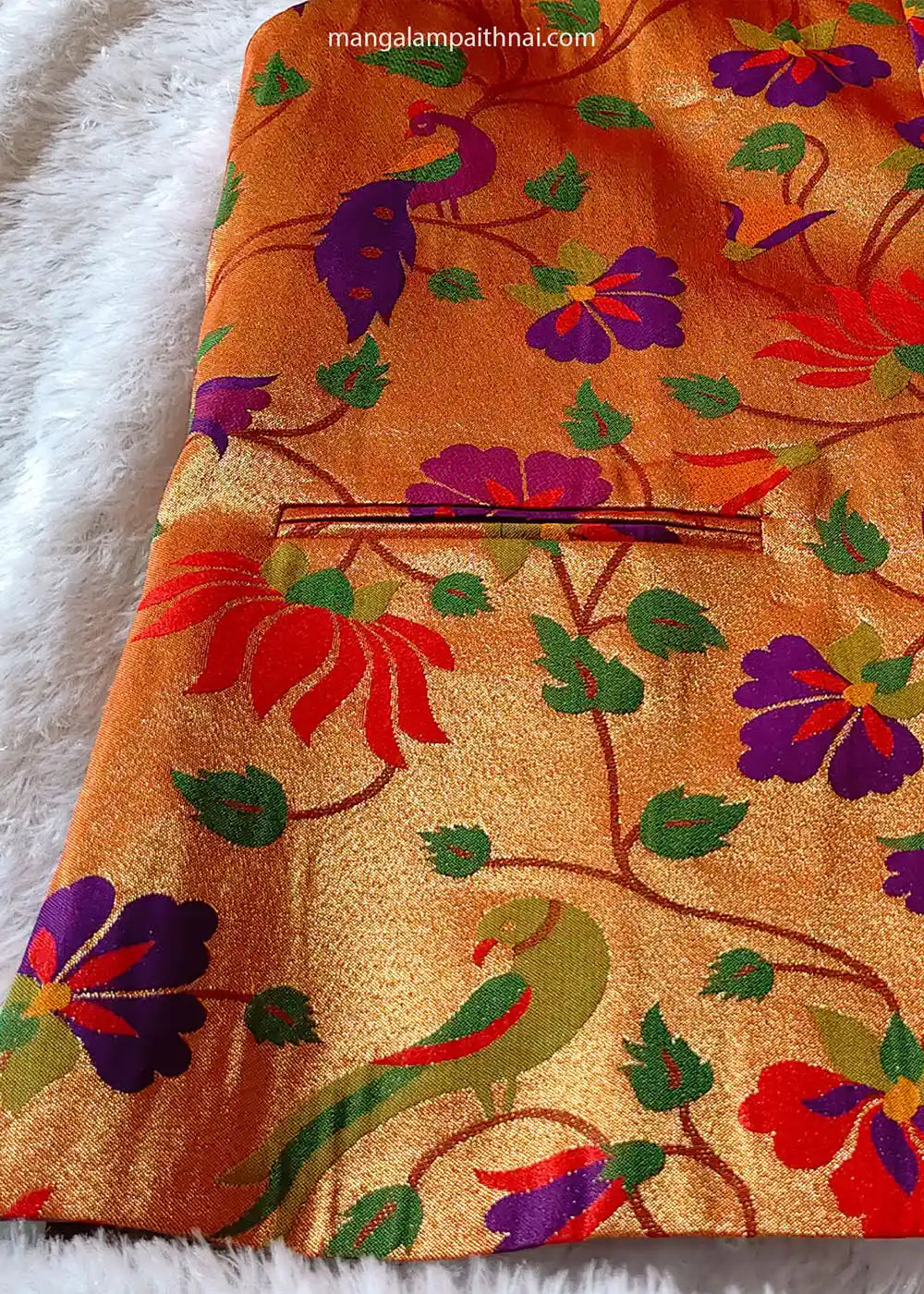 paithani fabric jacket mangalam paithani
