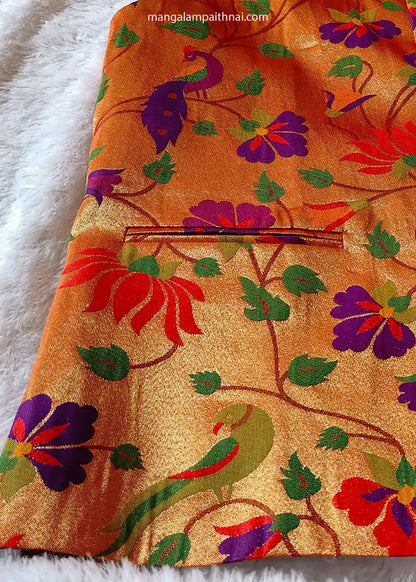 paithani fabric jacket mangalam paithani