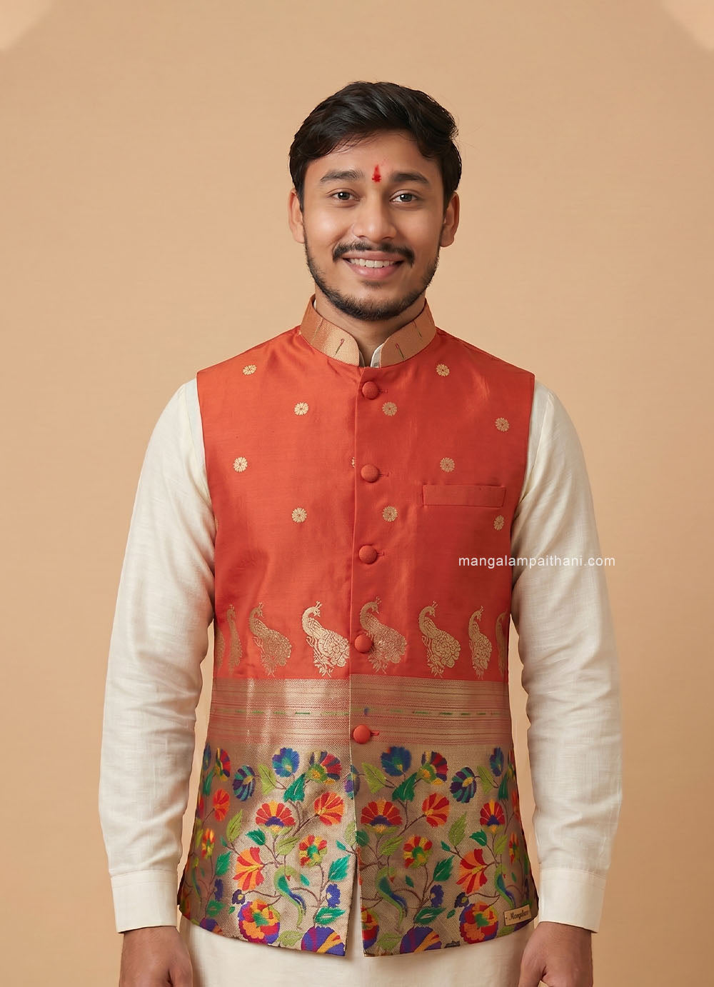 traditional paithani silk jacket for men mangalam paithani jackets