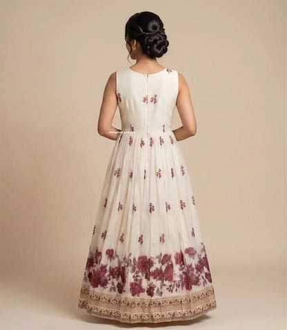 Floral Printed Party Wear One Piece Dress