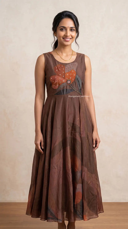 Coffee Color One Piece Dress