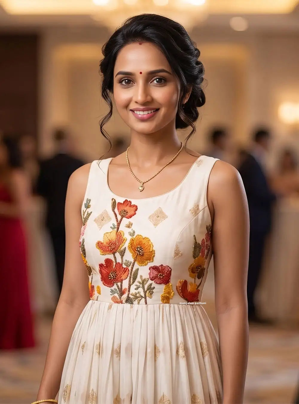 white floral dress