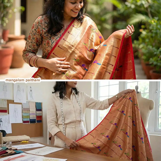 paithani blouse piece fabric