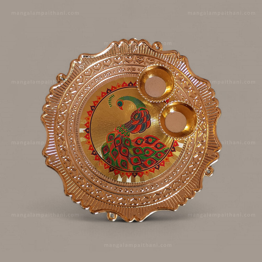 return gifting mangalam paithani puja thali