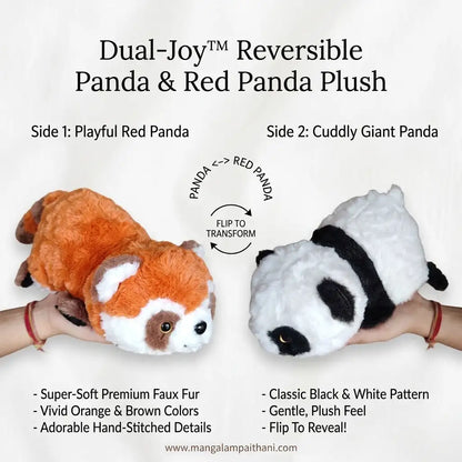 Dual-Joy Reversible Panda & Red Panda Plush toy