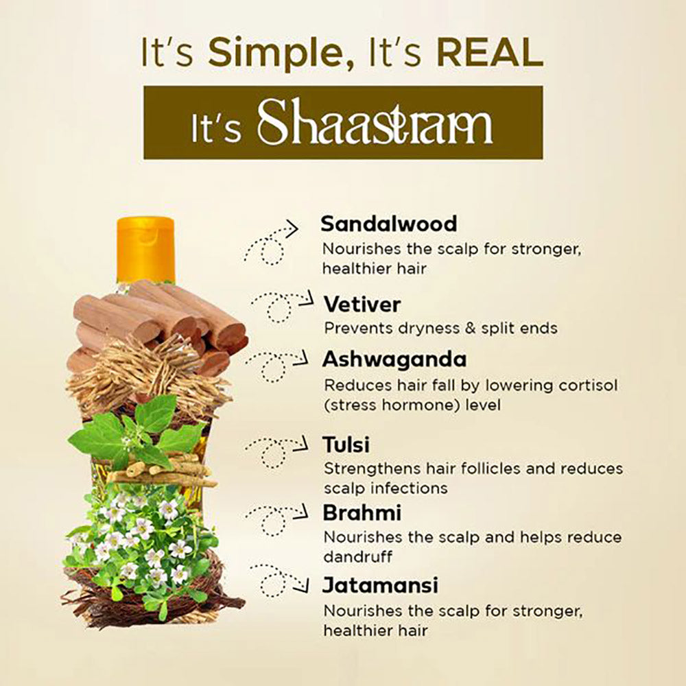 Shaastram - Amla Mulethi, Lavender Argan & Sandalwood Vetiver Hair Oil (180 ml) - Pack Of 3