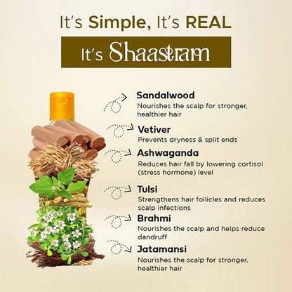 Shaastram - Amla Mulethi, Lavender Argan & Sandalwood Vetiver Hair Oil (180 ml) - Pack Of 3