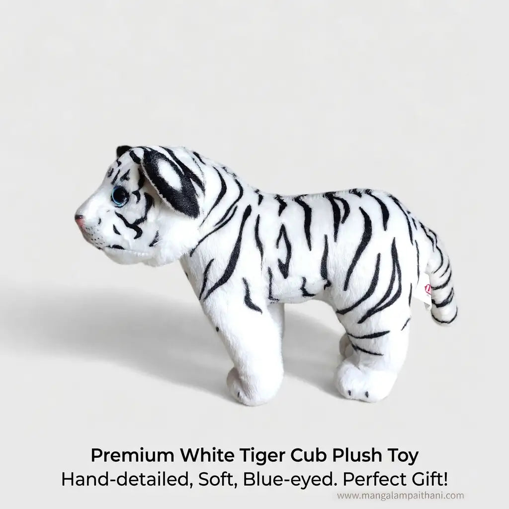 cute white tiger plush toy for kids